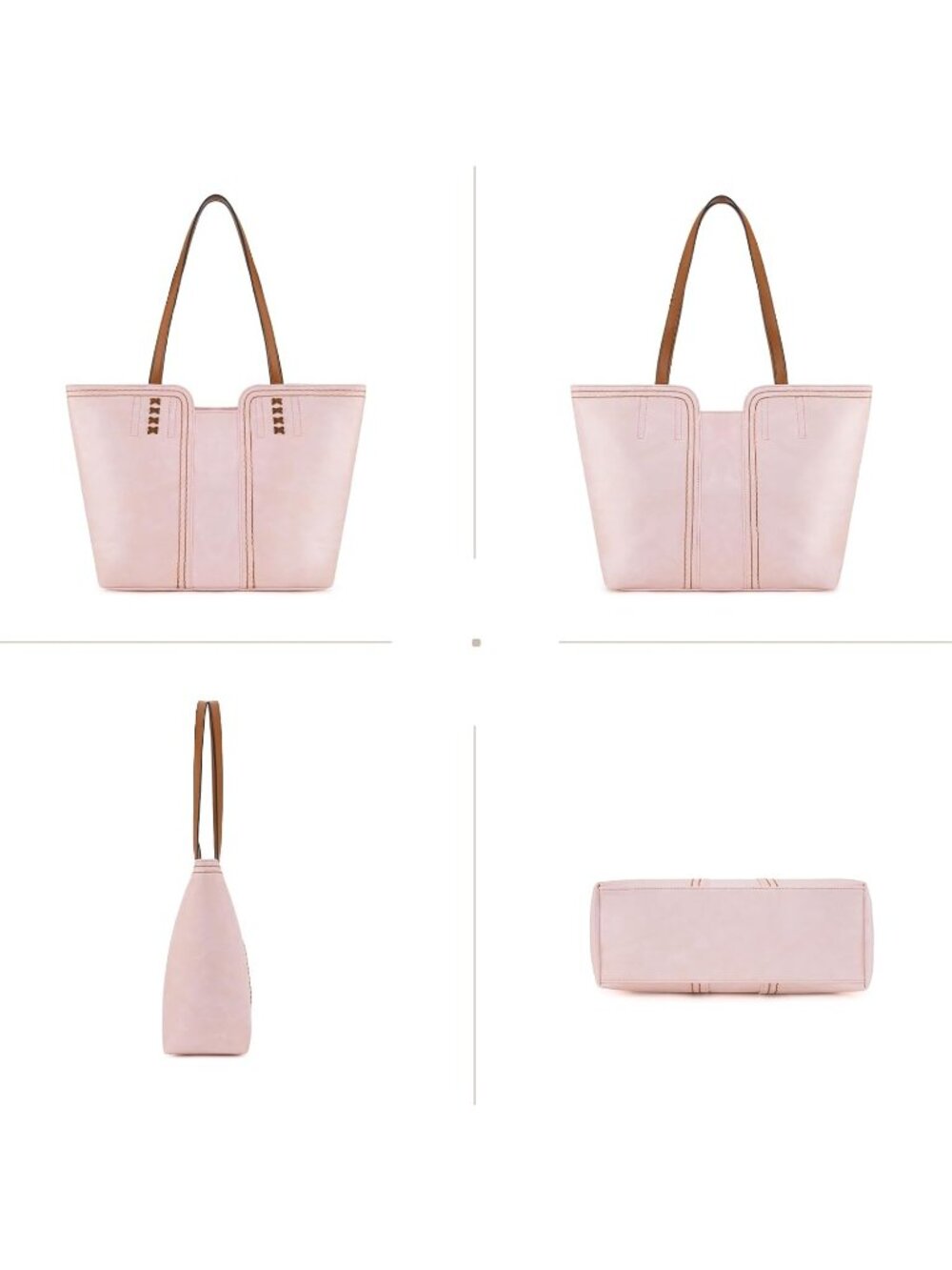 Women's Cherry Blossom Vegan Leather Classy Look West Tote Handle Satchel Purse - Picture 6 of 6